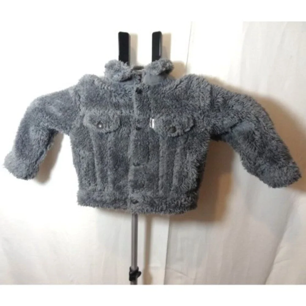 Levi Strauss & CO. Levi Fleece Sherpa Like Snap Up Jacket Baby Toddler 12Mo